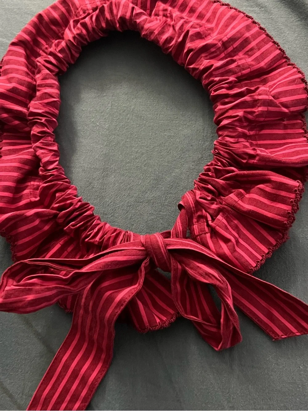 Damson Madder Hair bow scrunchie bun wrap Stripes OS